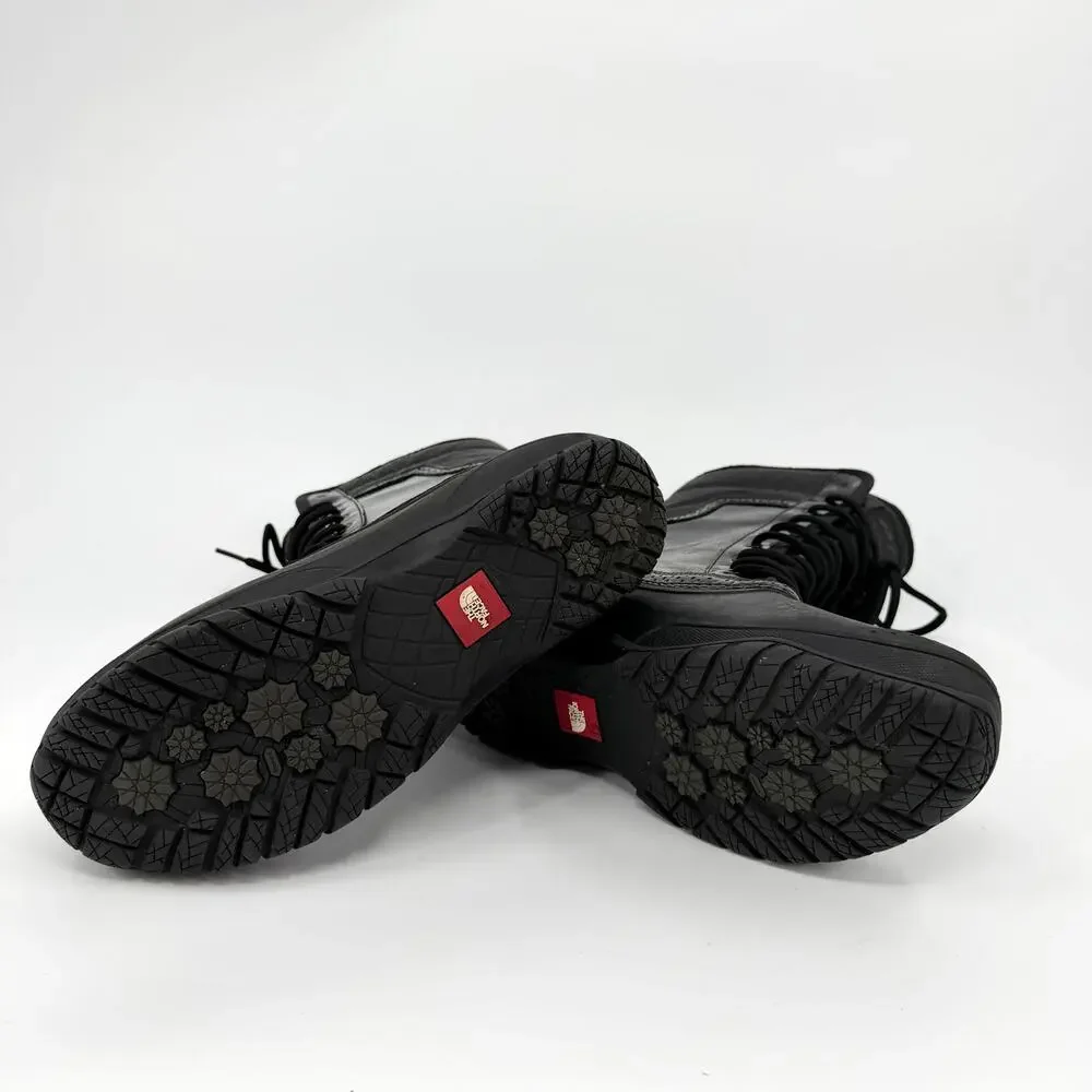 The North Face Black Patent Trim Waterproof Lace Up Snow Boots